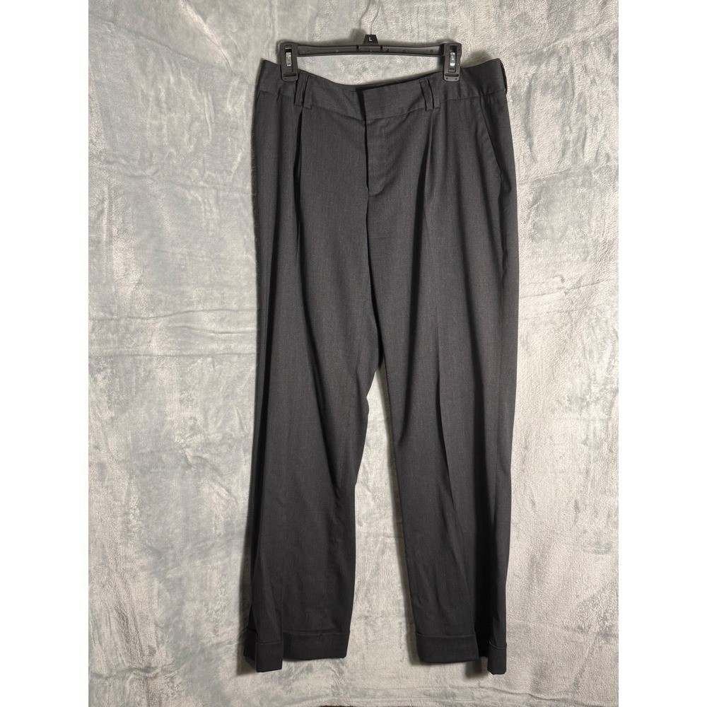 Eddie Bauer Mercer Fit Gray Wool Blend Pleated Cuffed Dress Pants Size 12